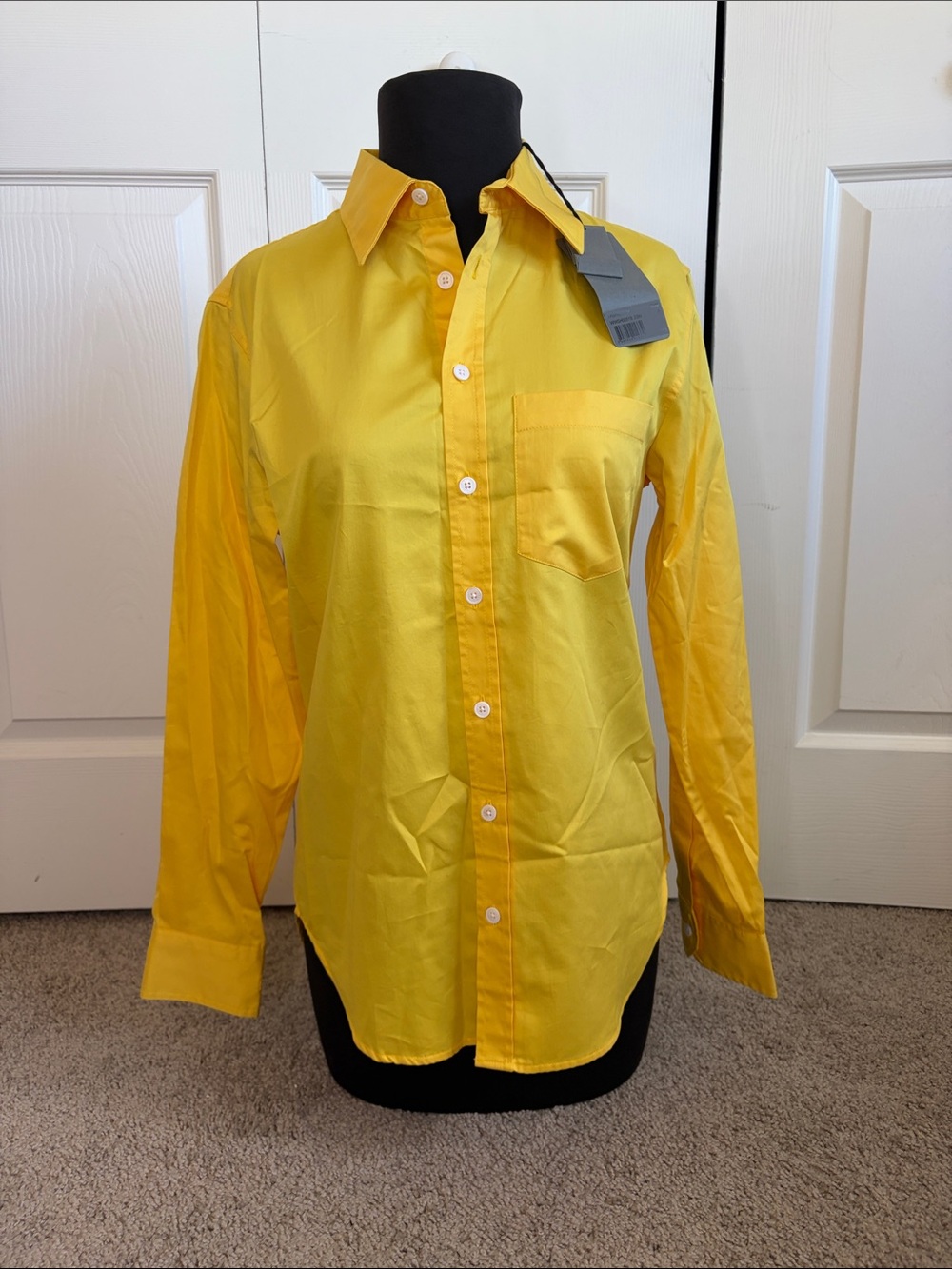 Zadig Voltaire Taskiz Pop Button Up Cotton Shirt Sun Yellow Collar Women’s S NWT